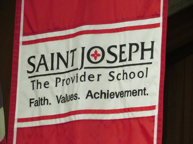 St Joseph the Provider School banner - faith, values, achievement
